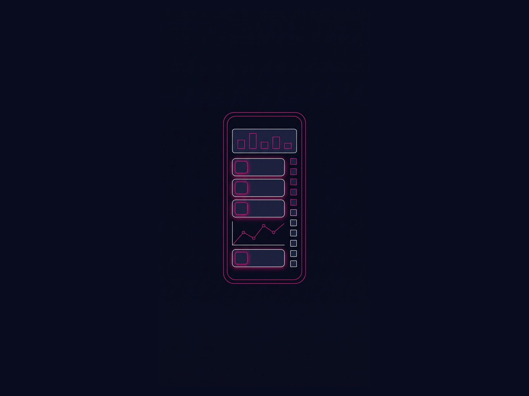 Mobile admin mockup of the platform
