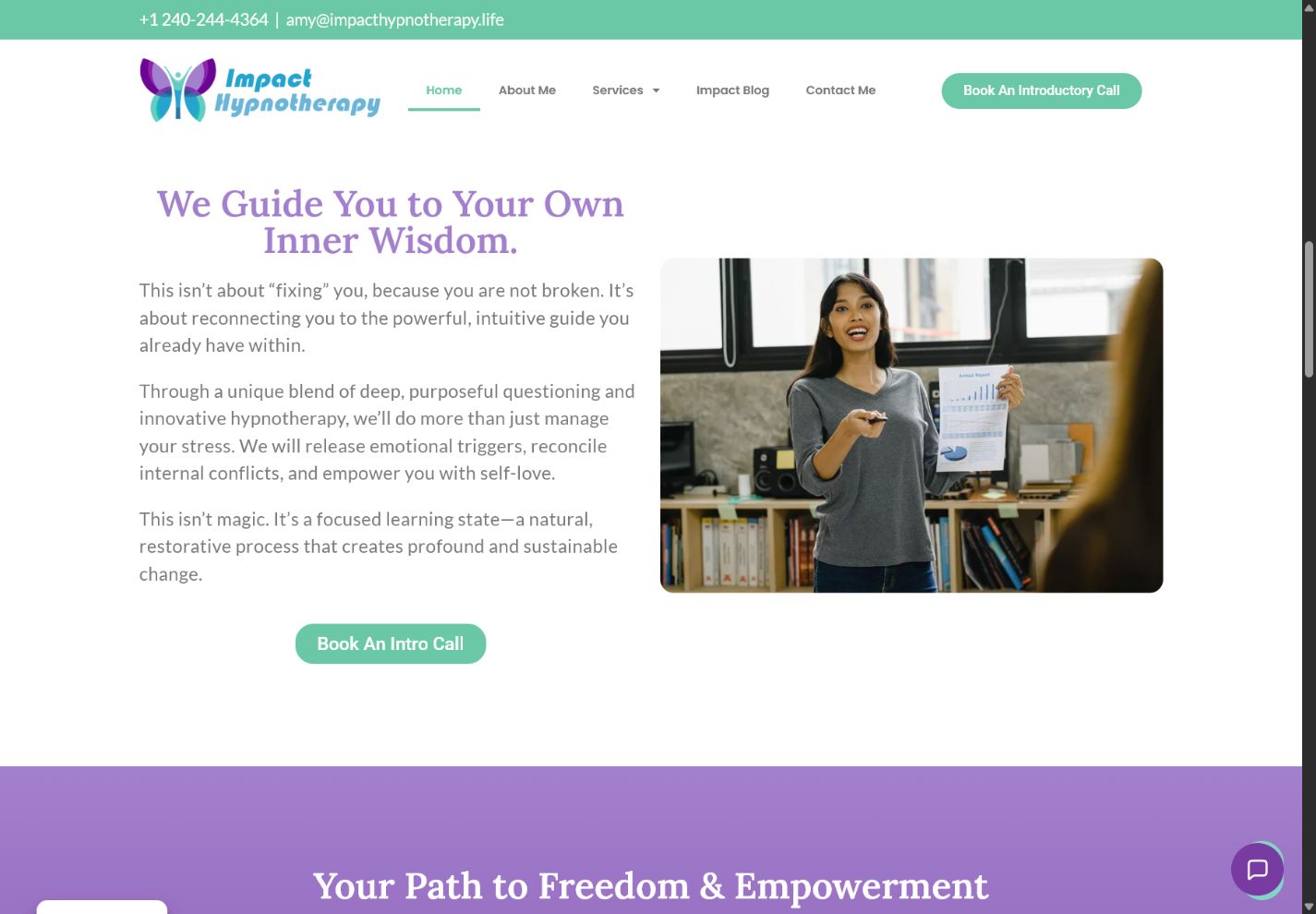 Sekcja narracyjna Impact Hypnotherapy